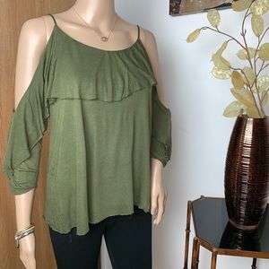 🛍Bailey /44 Forest Green Open Shoulder Top B-1🛍